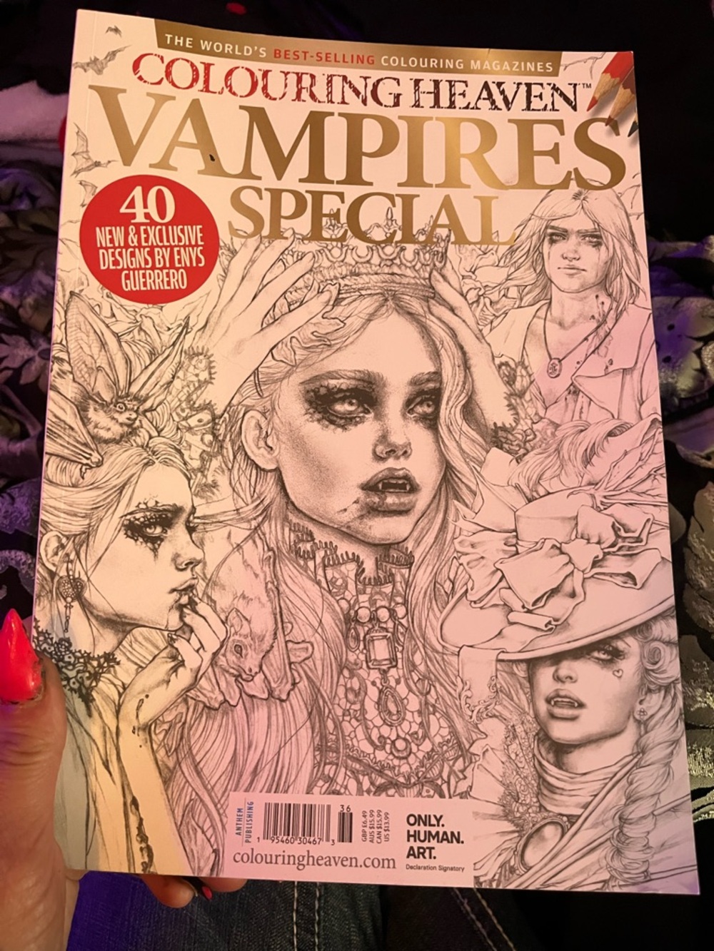 Vampires Special Coloring Book - Cream & Black Artwork